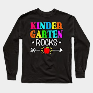 Vintage Kindergarten Rocks Teacher Student Back To School Long Sleeve T-Shirt